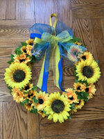 Sunflower door wreath