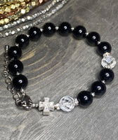 Sparkly Black - Bracelet Rosary
