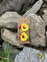 Handmade hair clips “Sunflower-berries ”.