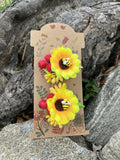 Handmade hair clips “Sunflower-berries ”.