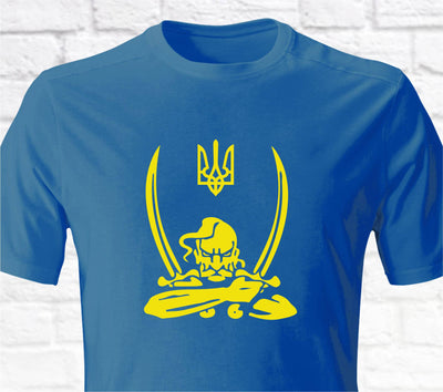 Ukrainian Kozak T-shirt | Blue and Yellow | Free shipping to USA