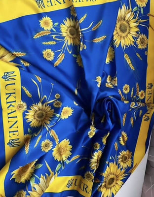 Painting Scarf- Silk scarf--Ukrainian Mavka- Shawl Neck scarf-Ukrainian artist-ukrainian shawl-Ukrainian scarf