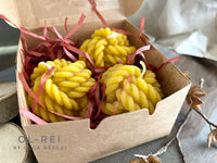Beeswax candles “Yarn bolls” ( 3 ps in box) ( free shipping)