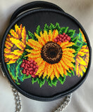 Ukrainian beaded sunflower bag